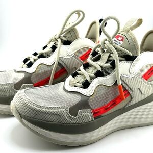 New Balance Gray Cream Athletic Shoes with Cushioned Support